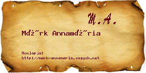 Márk Annamária névjegykártya